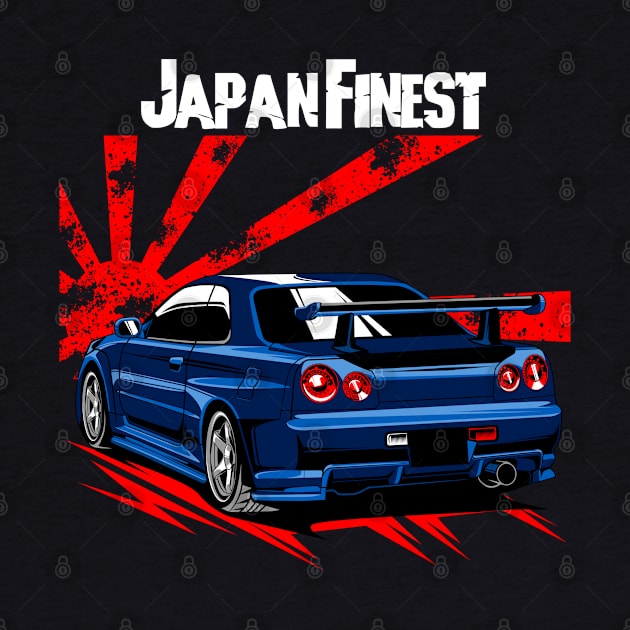 Nissan Skyline R 34 Blue JDM by aredie19